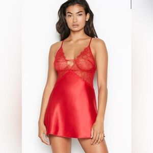 Sexy Victoria's Secret Red Lace Chemise Slip